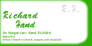 richard hand business card